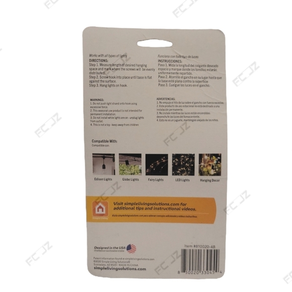 Simple Living Solutions: ProDec Screwin Hooks, 20ct (810020-4B) - NEW - Picture 4 of 5